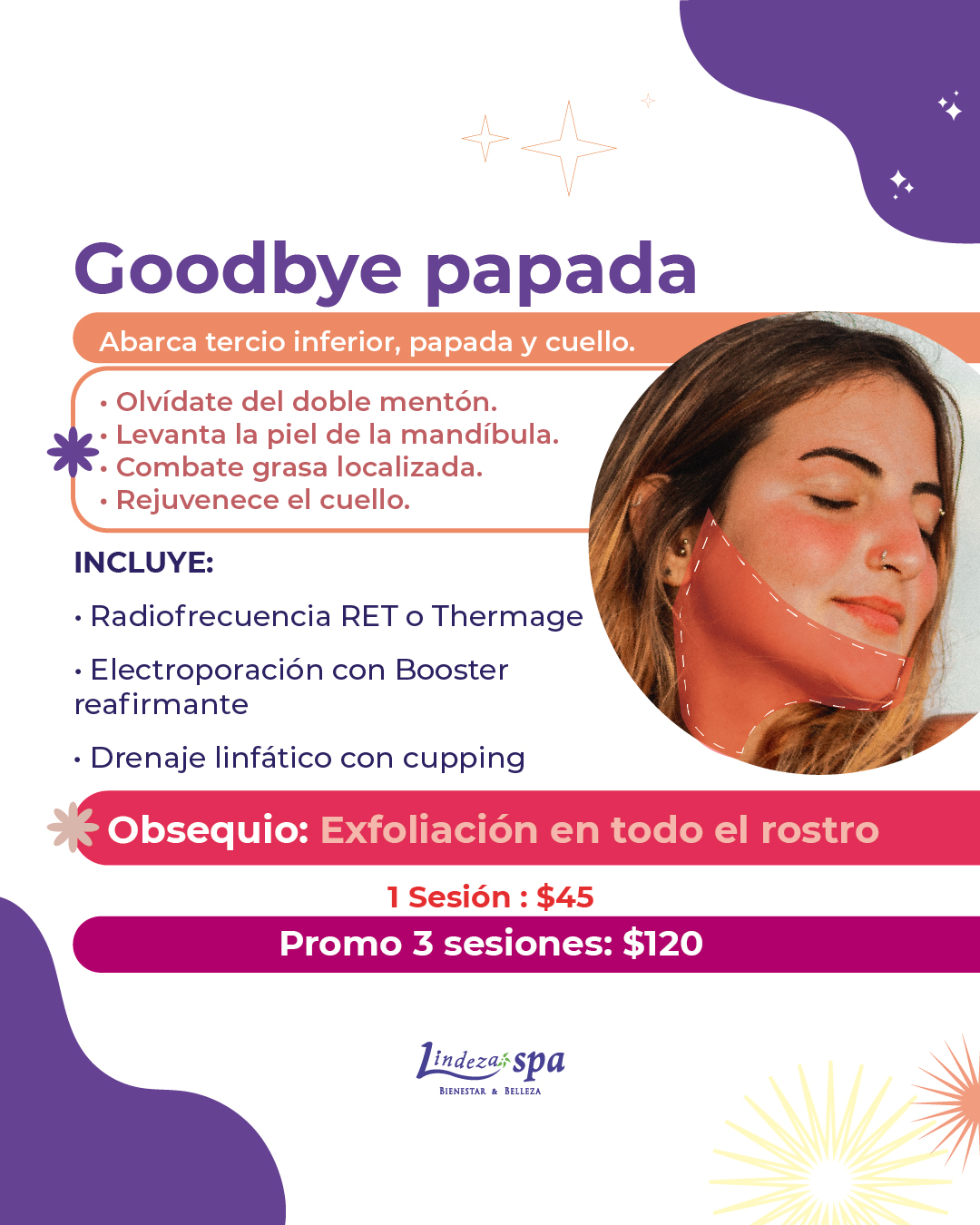 Goodbye papada, papada, estetica facial, radiofrecuencia, thermage lifting, rejuvenecimiento sin agujas, spa Guayaquil