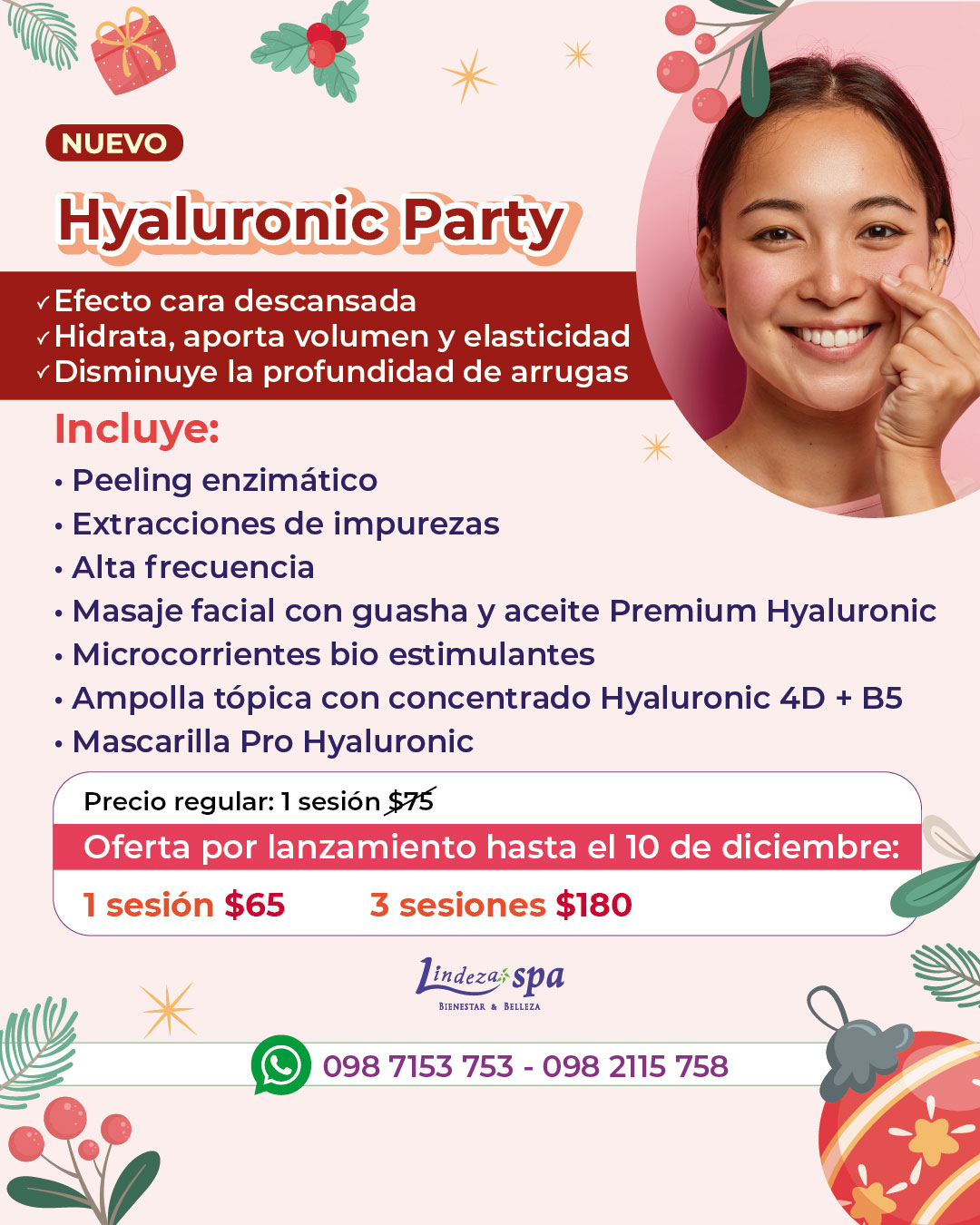 Hyaluronic Party, acido hialuronico, cuidado de la piel, rejuvenecimiento sin agujas, spa Guayaquil, microcorrientes