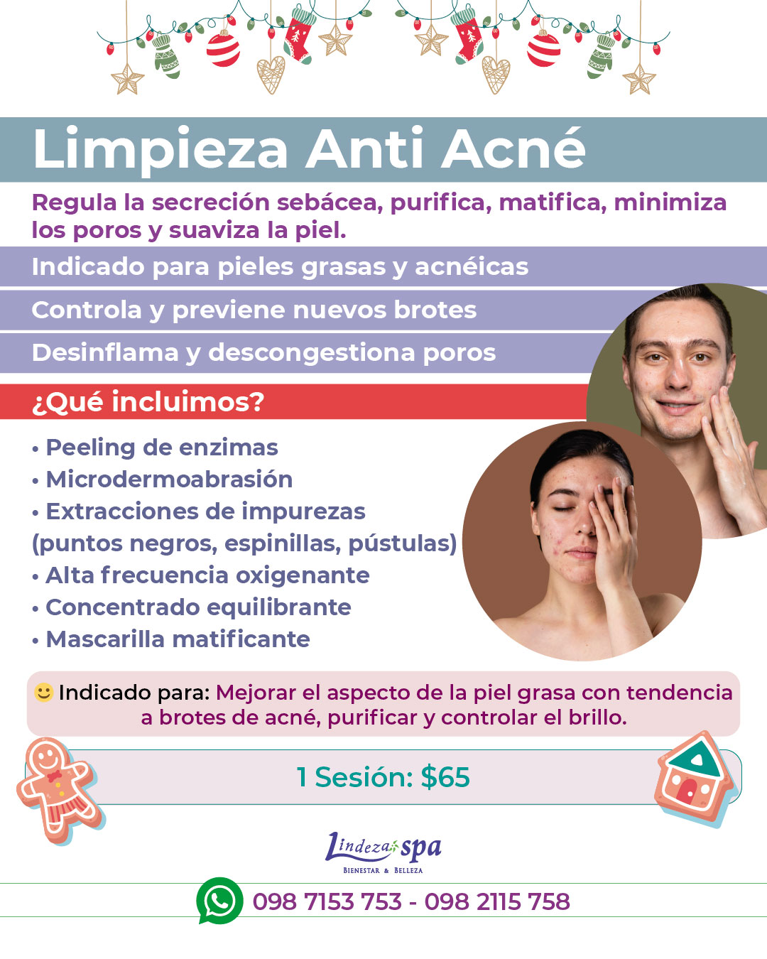 Limpieza anti acné, limpieza facial profunda, spa en Guayaquil, acné, tratamiento facial, spa