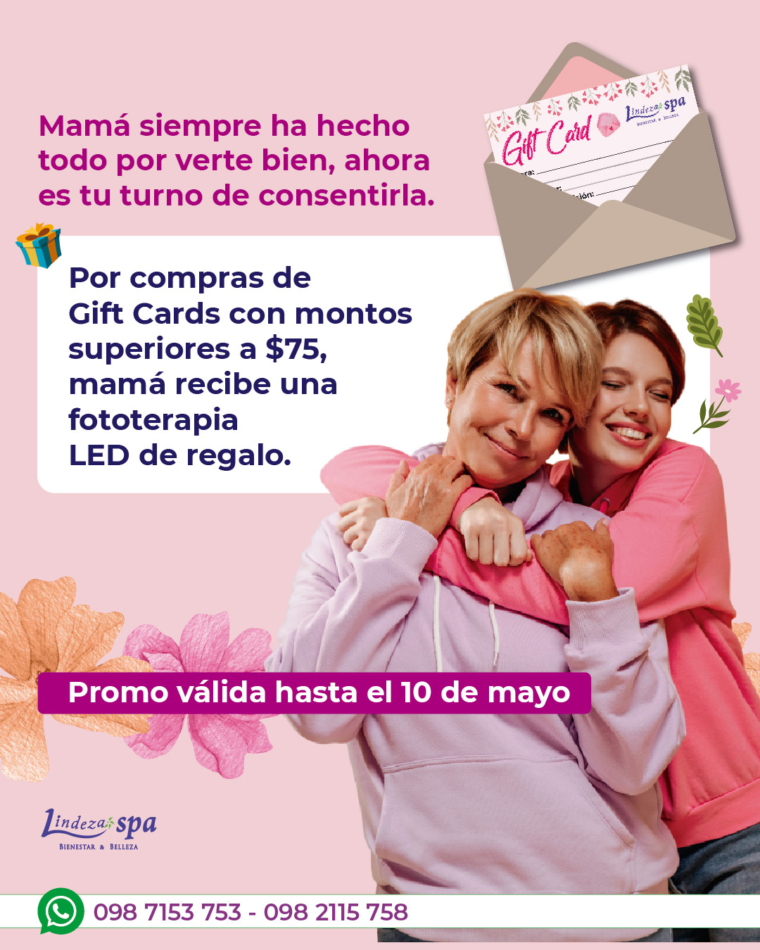 dia de la madre, regalos para mamá, spa Guayaquil, gift cards para mamá