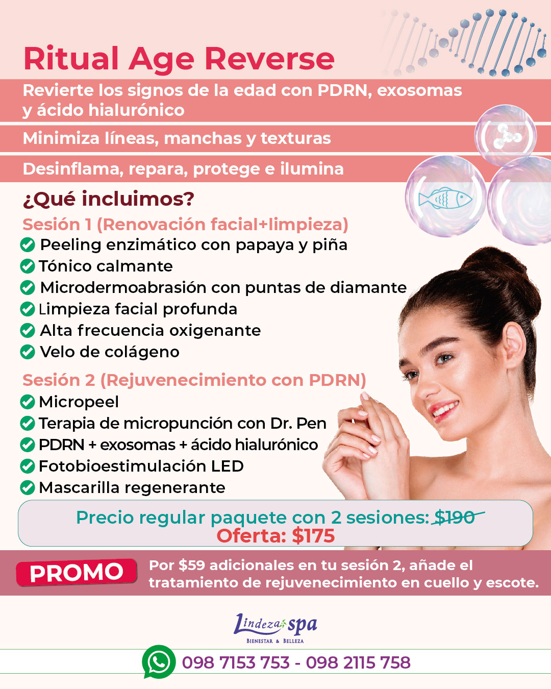 PDRN, ADN de salmón, exosomas, ácido hialurónico no inyectable, limpieza facial, microneedling, micropunción, rejuvenecimiento facial, spa en Guayaquil