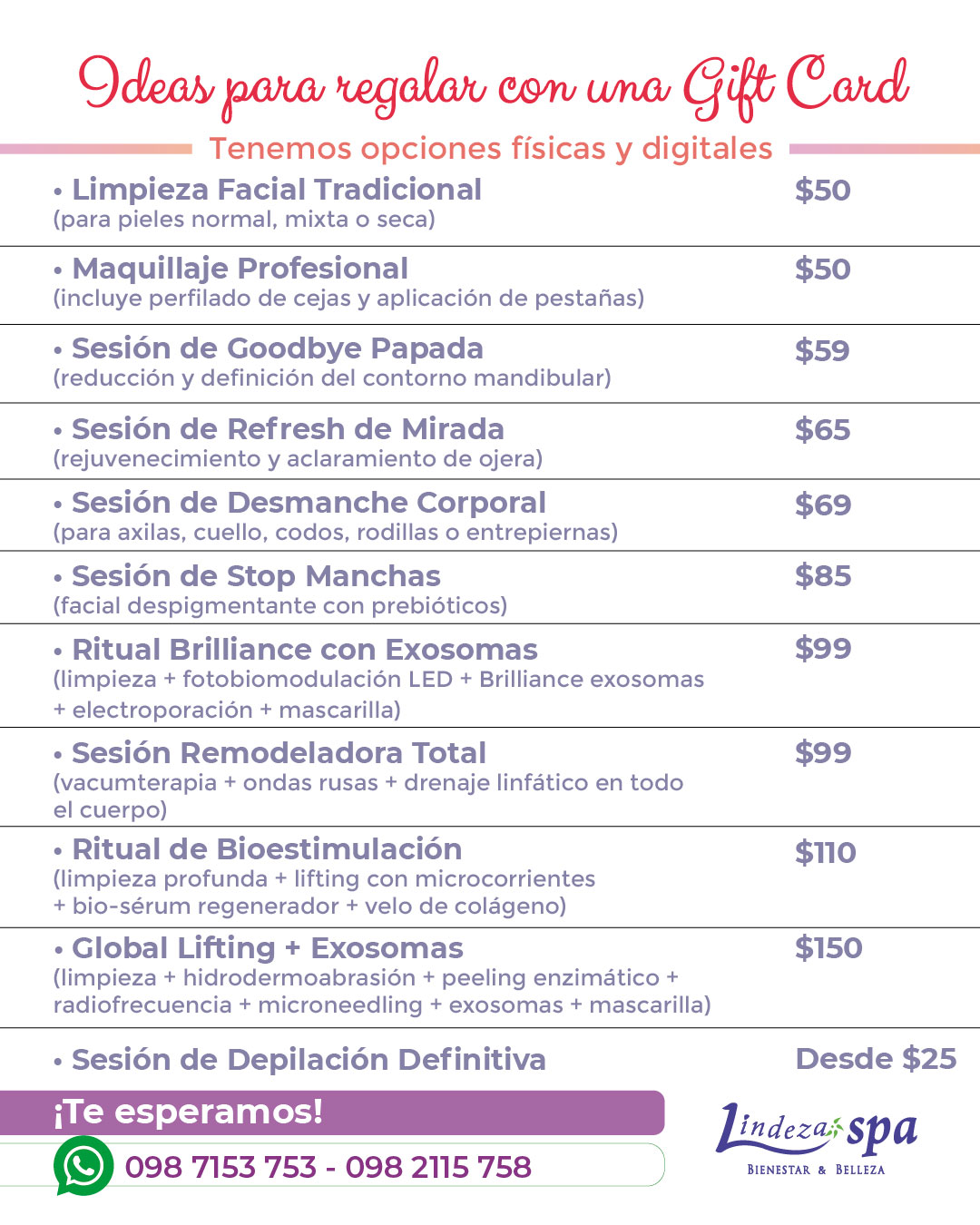 spa Guayaquil, limpieza facial profunda, estética en Guayaquil, gift card, skincare Guayaquil, tratamientos corporales, sin inyecciones