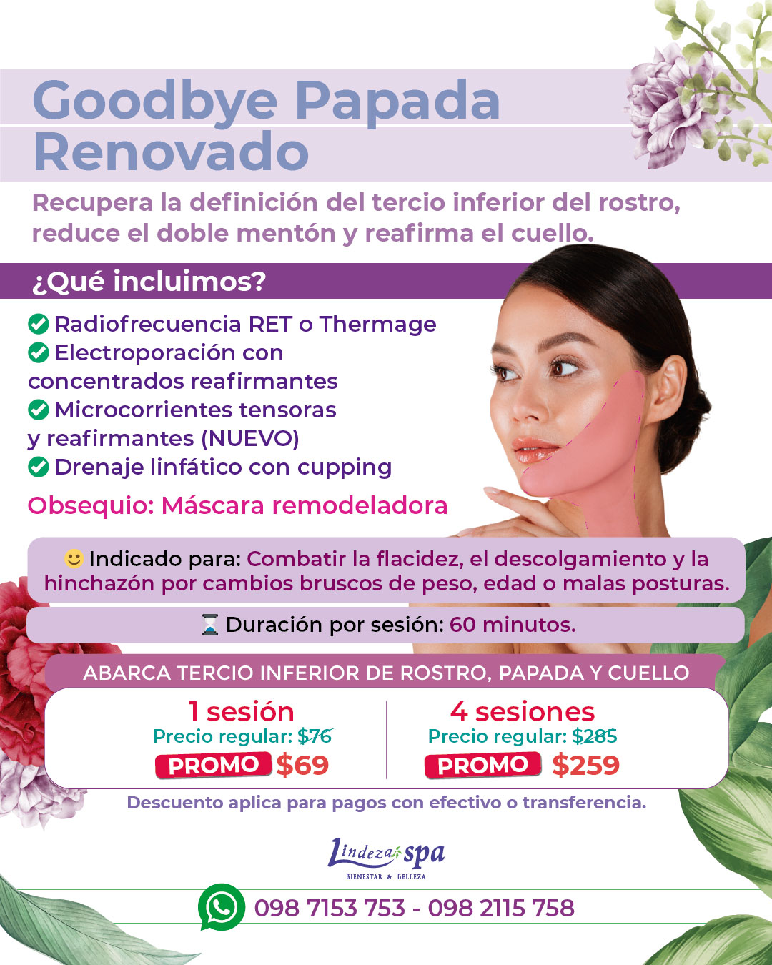 Goodbye papada, spa en Guayaquil, flacidez facial, radiofrecuencia facial, combatir la papada