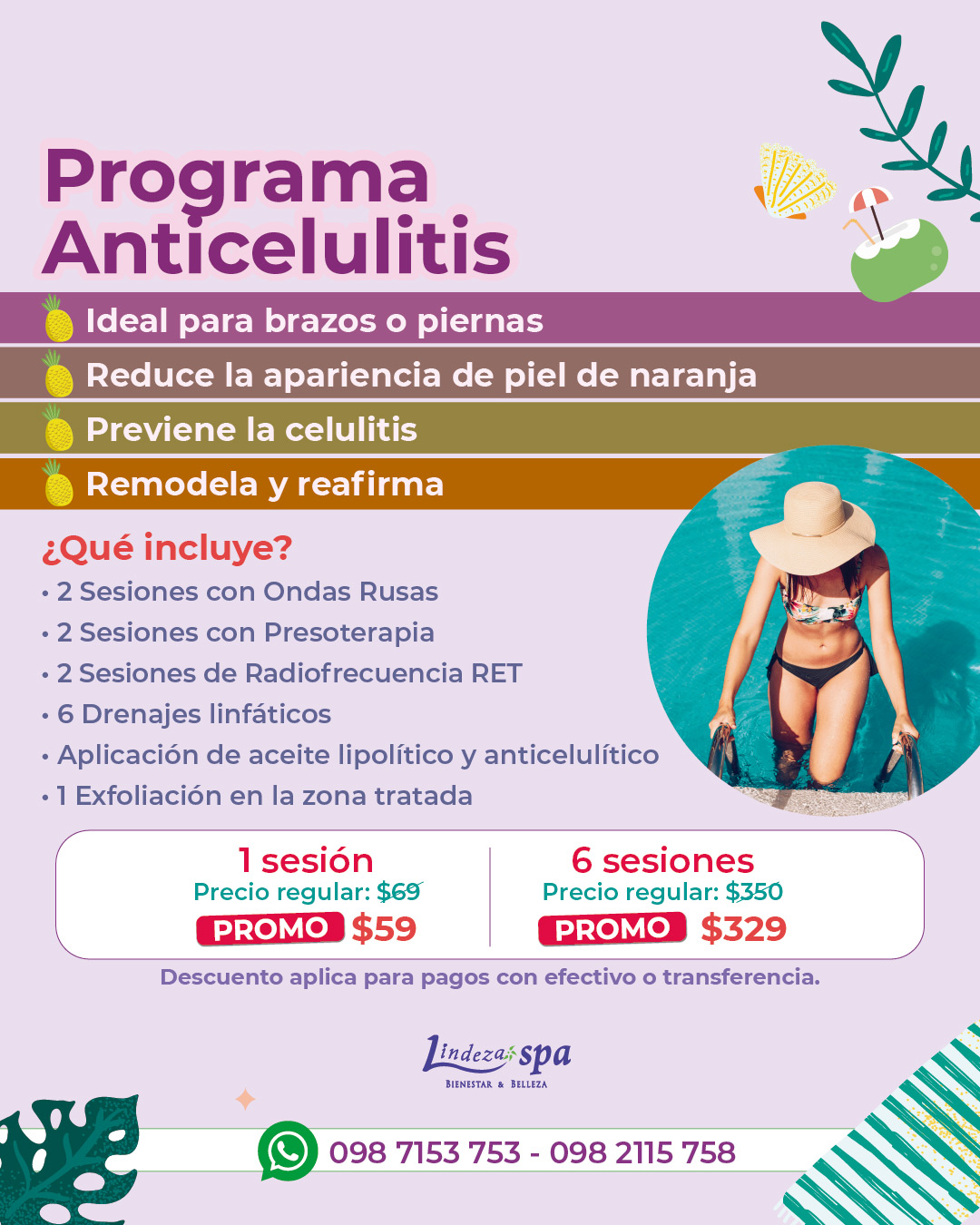 Celulitis, piernas hinchadas, drenaje linfático, cuidado corporal, retención de líquidos, radiofrecuencia, spa en Guayaquil, Kennedy Nueva