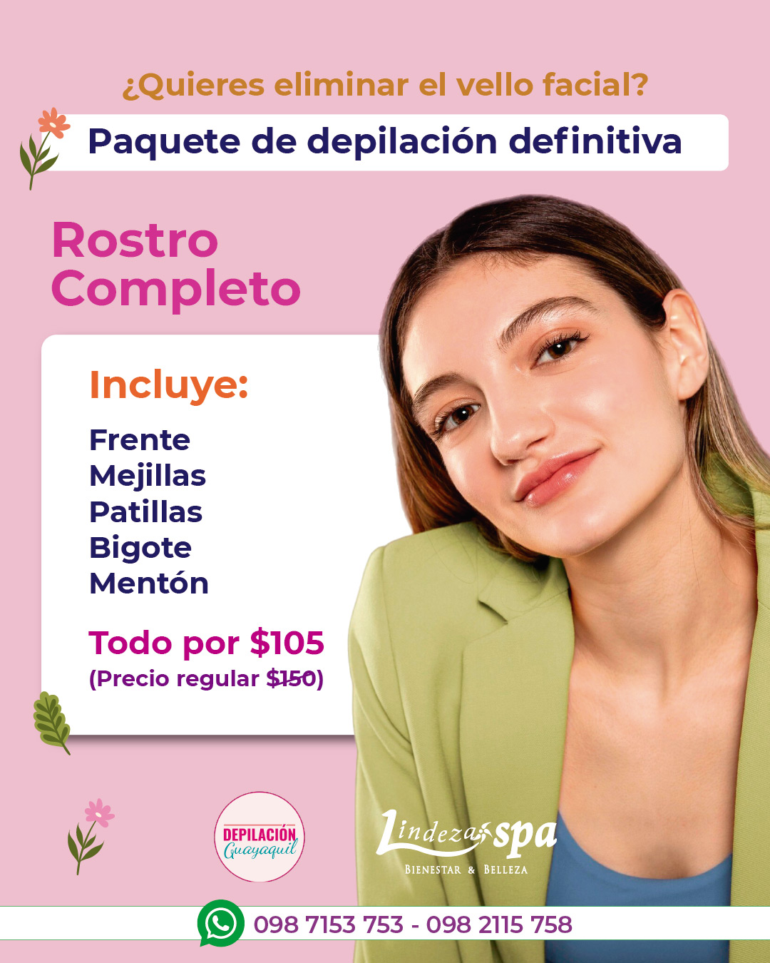 Depilación definitiva facial en Guayaquil, depilación láser en Guayaquil, spa en Guayaquil, Spa en Nueva Kennedy, el mejor spa de Guayaquil