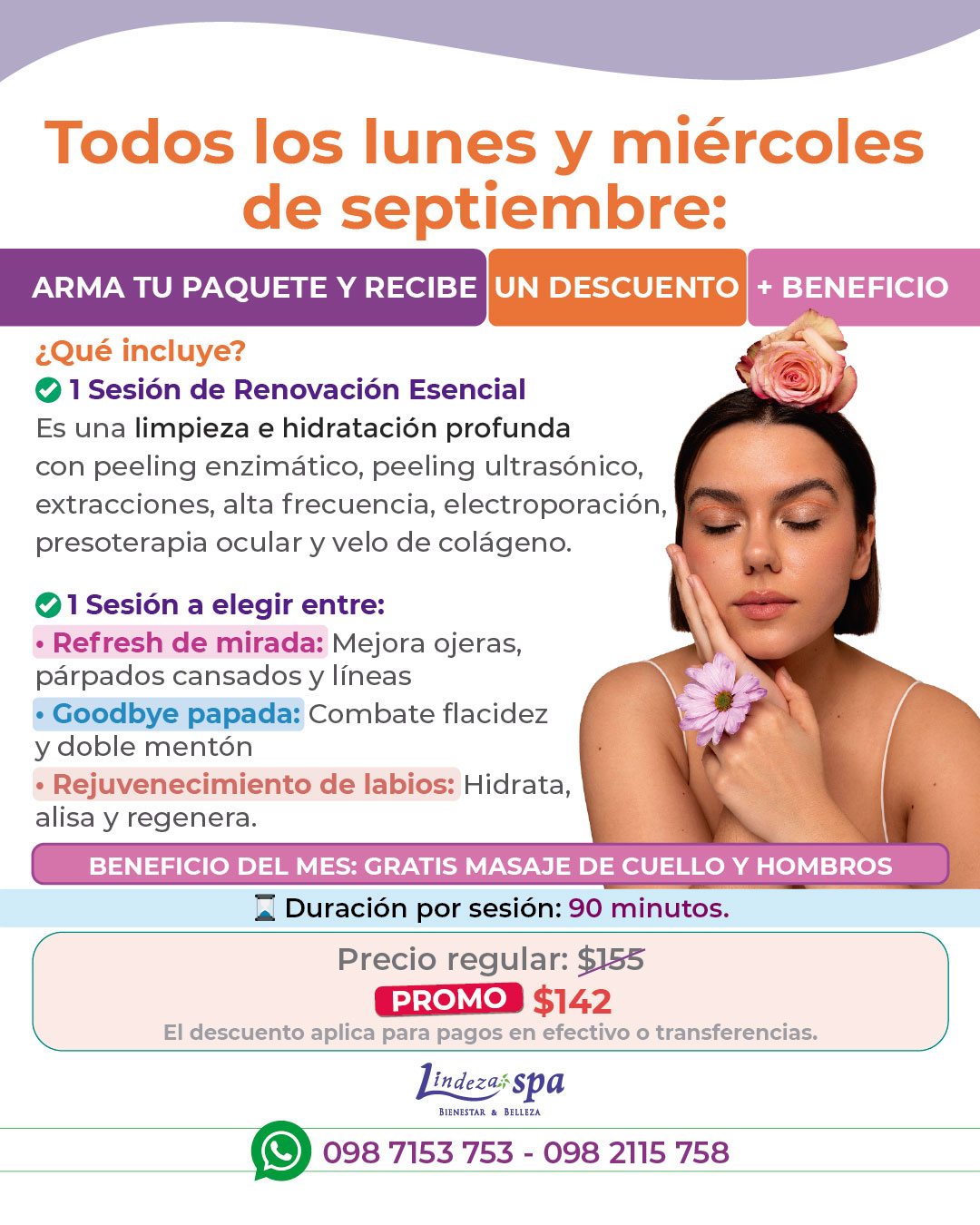 lunes y miércoles de septiembre, limpieza facial profunda, estética facial, cuidado de la piel, renovación celular, exosomas, tratamiento de ojeras, combate papada, mejora hidratación de labios