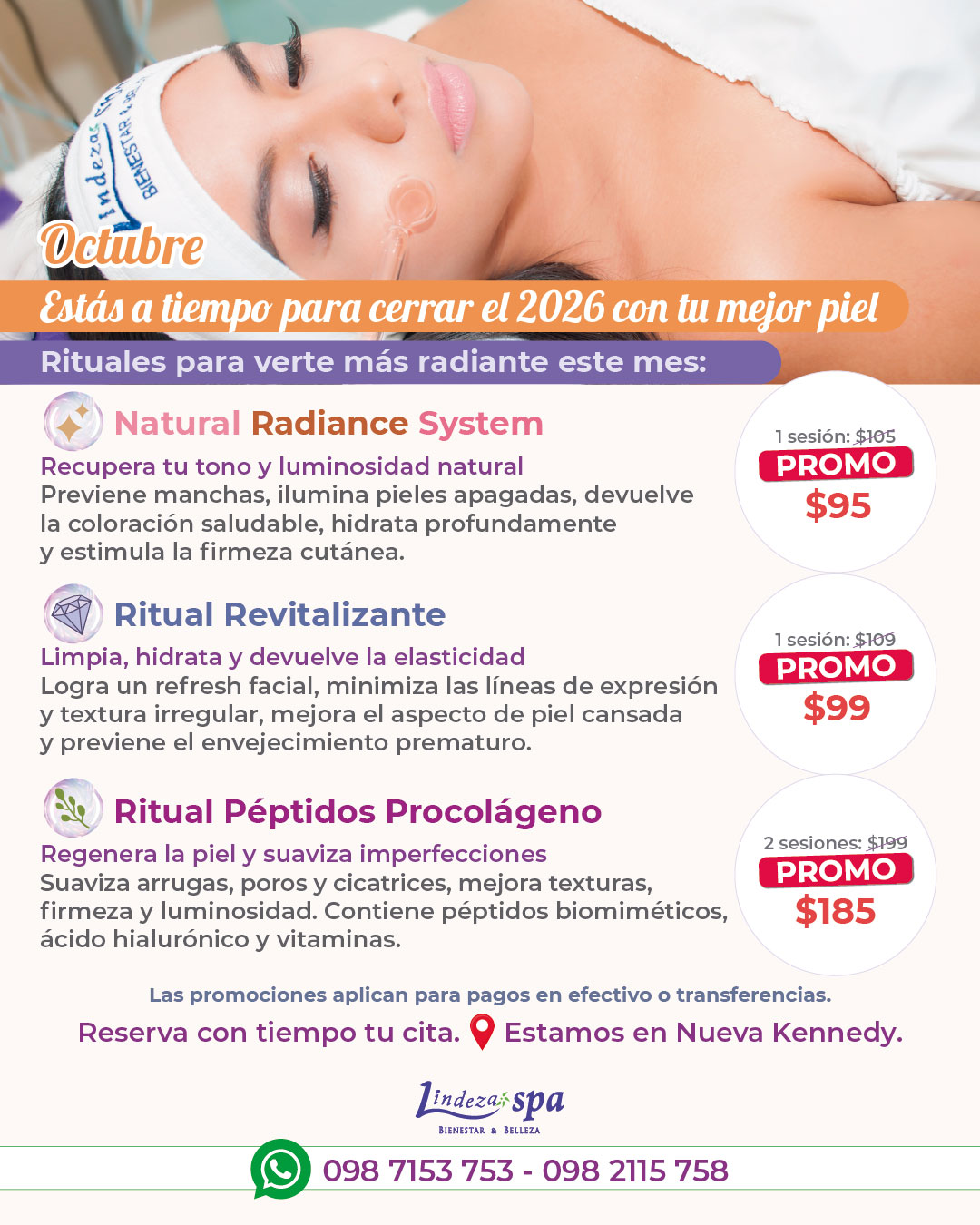 Péptidos faciales, faciales procolágeno, cuidado facial, spa en Guayaquil, estimulación del colágeno, Faciales en Kennedy Nueva, skincare Guayaquil